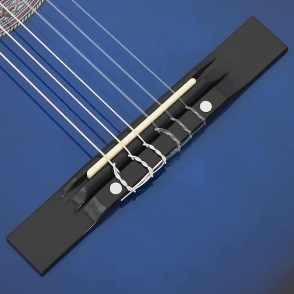 vidaXL Gitarr 12 delar med 6 strängar western blå 38"