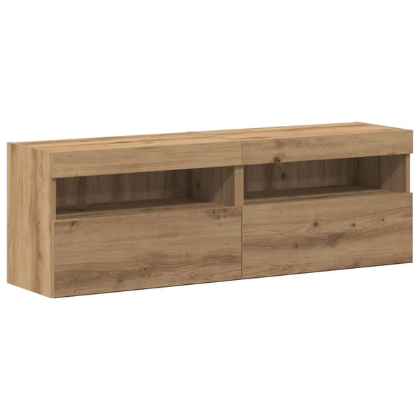 vidaXL TV-benksett med LED -stripelys 6 pcs artisan eik Konstruert tre