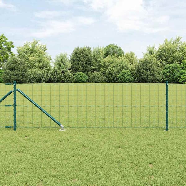 vidaXL Gjerde med stolpe grønn 0,8 x 10 m Stål