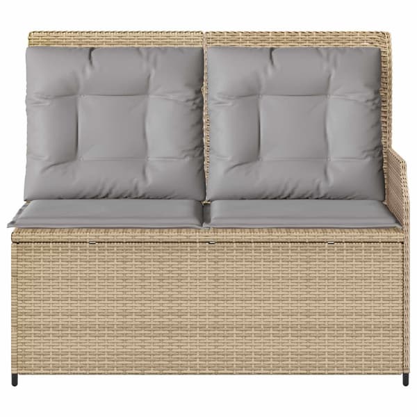 vidaXL Trädgårdsbänk med dyna Beige Poly rotting