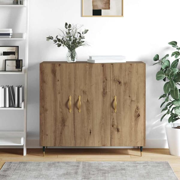 vidaXL Serviesskap Artisan Eik 90 x 34 x 80 cm Konstruert tre