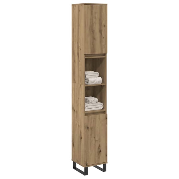 vidaXL Baderomsskap artisan eik 30x30x190 cm konstruert tre