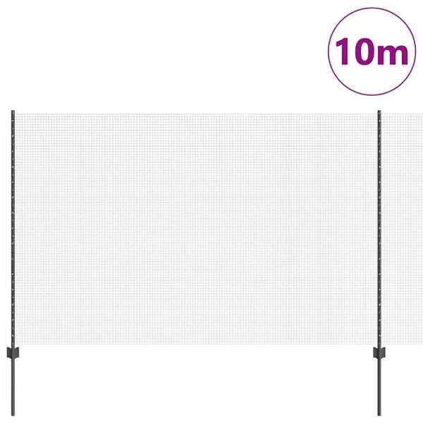 vidaXL Gjerde med innlegg. Grå 1.6 x 10 m Stål
