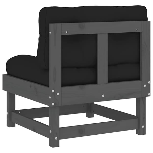 vidaXL Midtsofaer med puter 2 stk grå heltre furu
