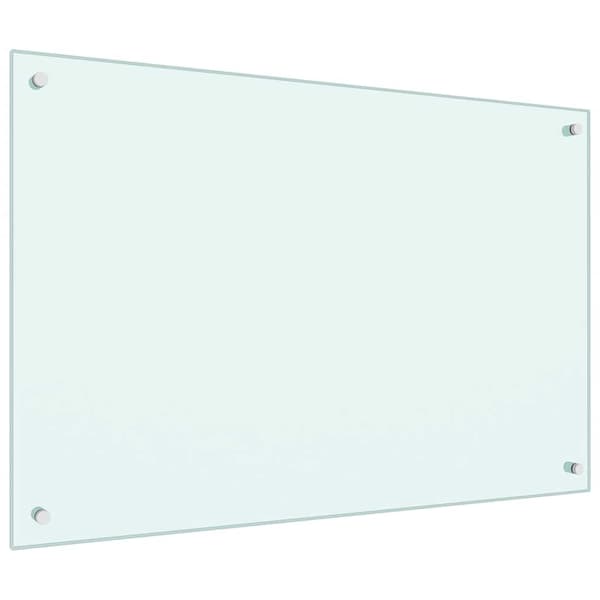 vidaXL Stänkskydd vit 90x60 cm härdat glas