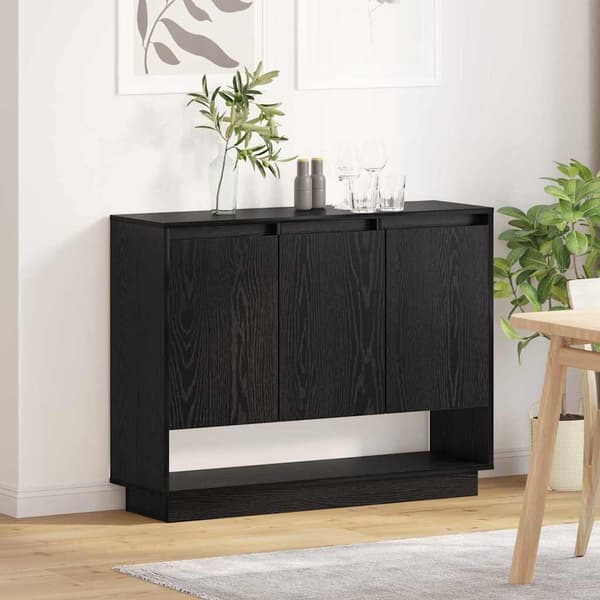 vidaXL Serviesskap Svart Eik 97 x 29 x 75 cm Konstruert tre
