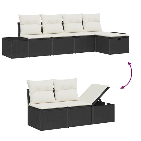 vidaXL Soffset med kudde 6 pcs konstrotting
