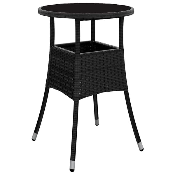 vidaXL Trädgårdsmöbelset 3 pcs Svart konstrotting
