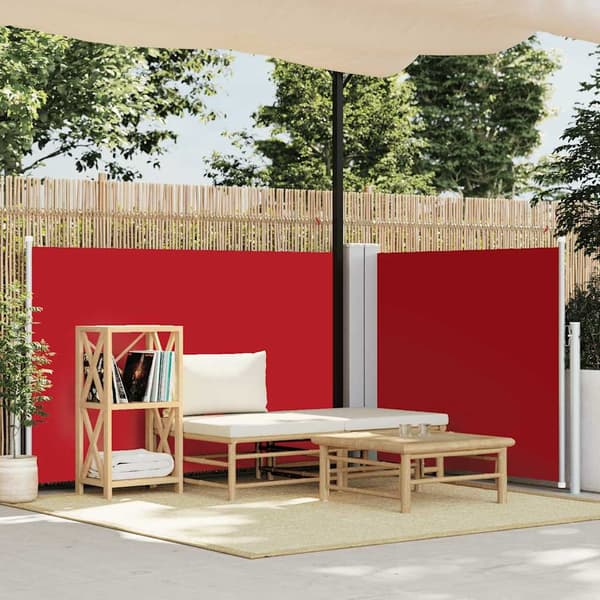 vidaXL Uttrekkbar sidemarkise 100x600 cm rød