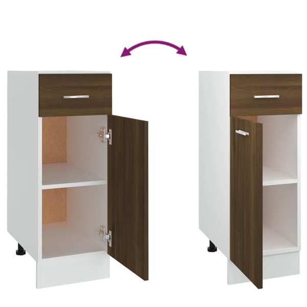 vidaXL Underskap med skuff Lyon brun eik 30x46x81,5 cm konstruert tre