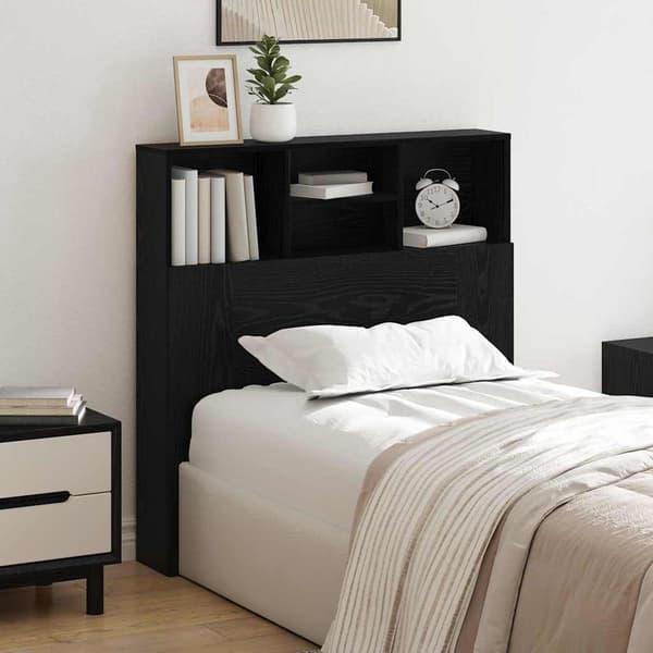 vidaXL Hodegavlskap Svart Eik 100 x 19 x 103,5 cm Konstruert tre