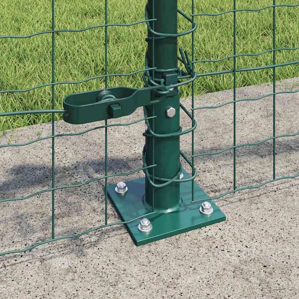 vidaXL Stängselstolpe 7 pcs Grön Stål
