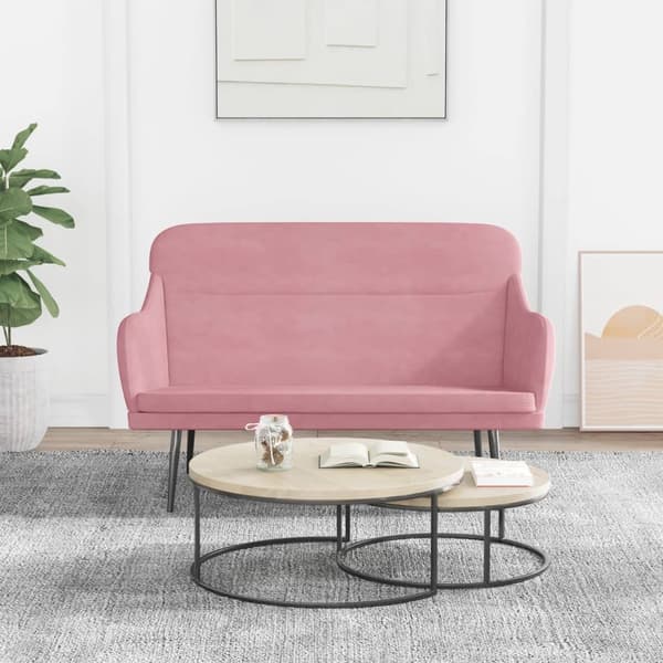 vidaXL Bänk rosa 110x76x80 cm sammet