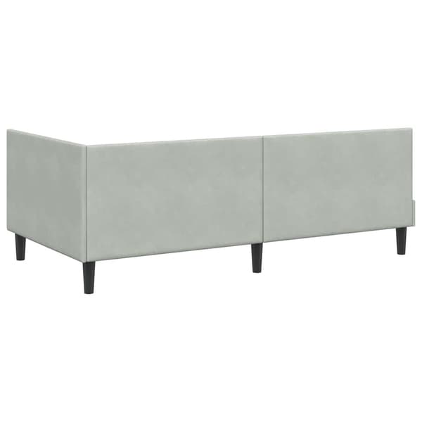 vidaXL Hörnssängram Ljusgrå 90 x 190 cm Sammet