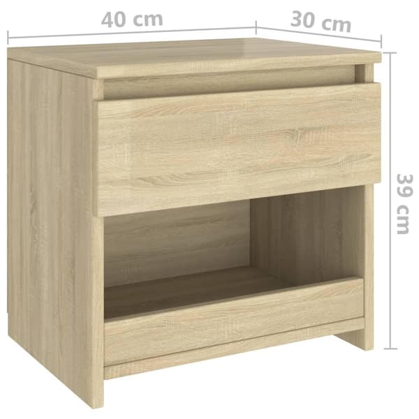 vidaXL Nattbord sonoma eik 40x30x39 cm sponplate