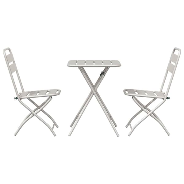 vidaXL Bistrosett 3 pcs Beige Stål