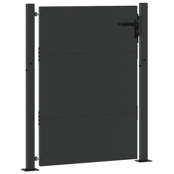 vidaXL Trädgårdsgrind Svart 100 x 125 cm Pulverlackerad stål