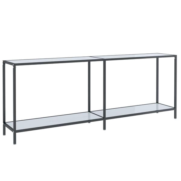vidaXL Konsolbord vit 200x35x75,5 cm härdat glas
