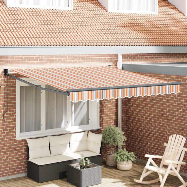 vidaXL Utfällbar markis Flerfärgsdesign 350 x 250 cm