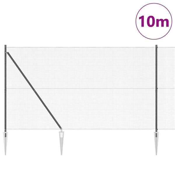 vidaXL Gjerde med innlegg. Grå 1.5 x 10 m Stål