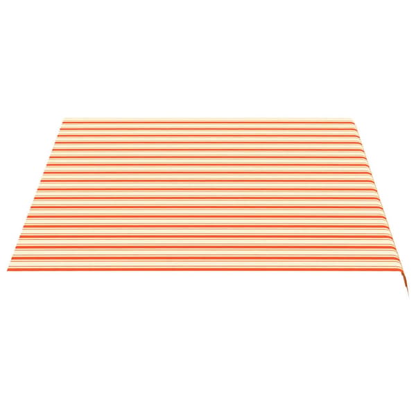 vidaXL Erstatningsduk for markise gul og oransje 400x300 cm polyester