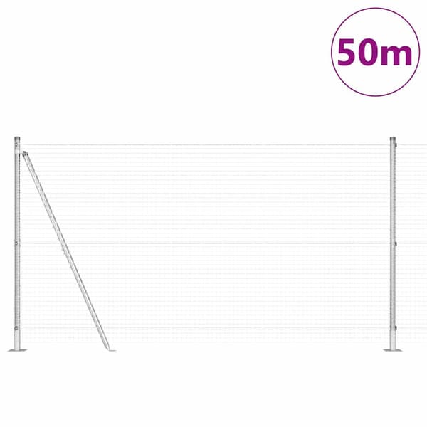 vidaXL Gjerde med innlegg. sølv 1.2 x 50 m Stål