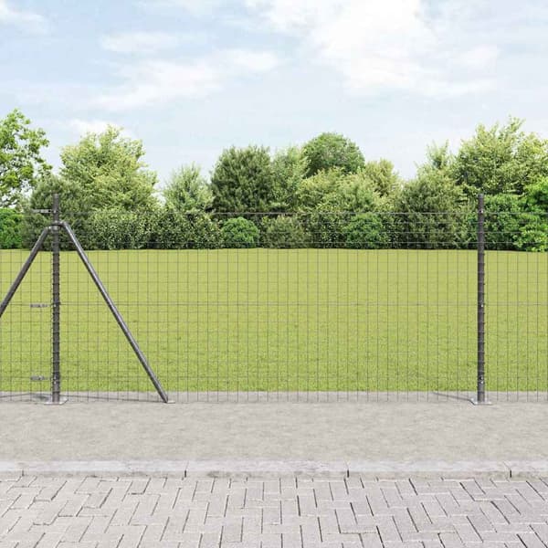 vidaXL Stängselstolpe 7 pcs Grå Stål