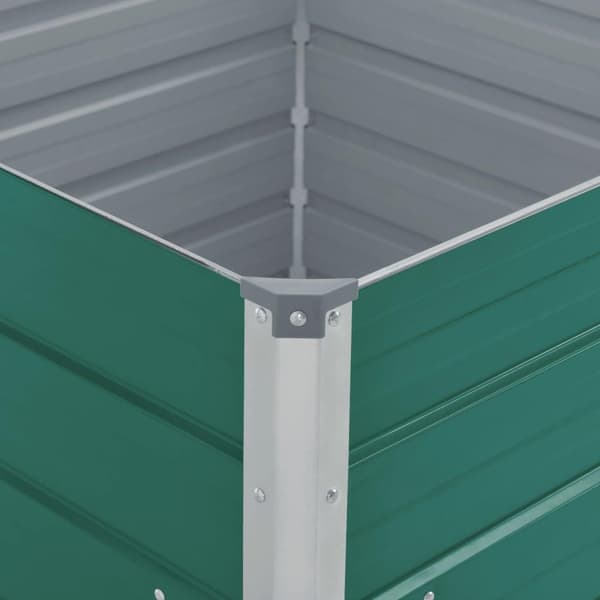 vidaXL Forhøyet hagebed 100x100x77 cm galvanisert stål grønn