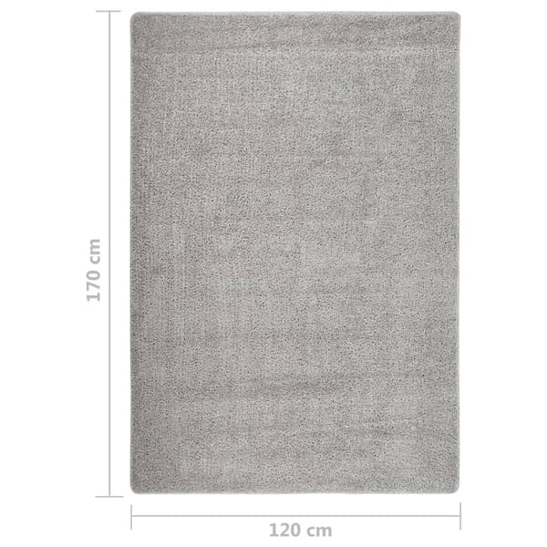 vidaXL Flossteppe lysegrå 120x170 cm sklisikkert