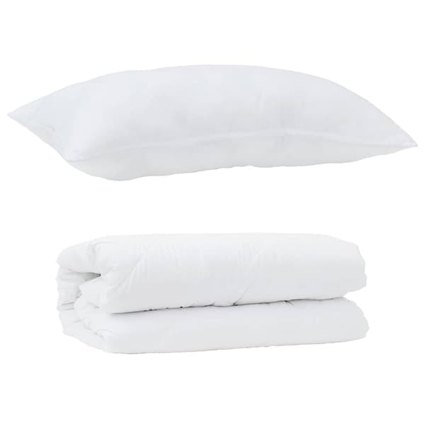 vidaXL Täckeset med kudde 2 pcs Vit Mikrofiber