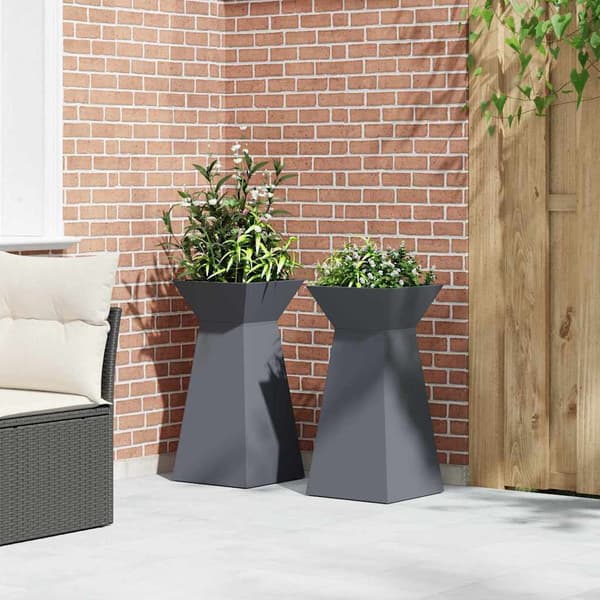 vidaXL Søyleplanter 2 pcs Antrasitt 35 x 35 x 73 cm