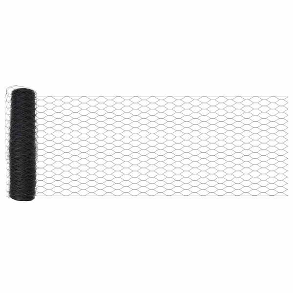 vidaXL Sekskantet gjerde Grå 0,6 x 50 m PVC