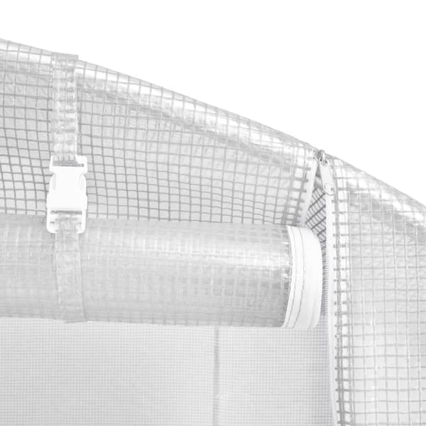 vidaXL Växthus med stålram vit 18 m² 6x3x2 m