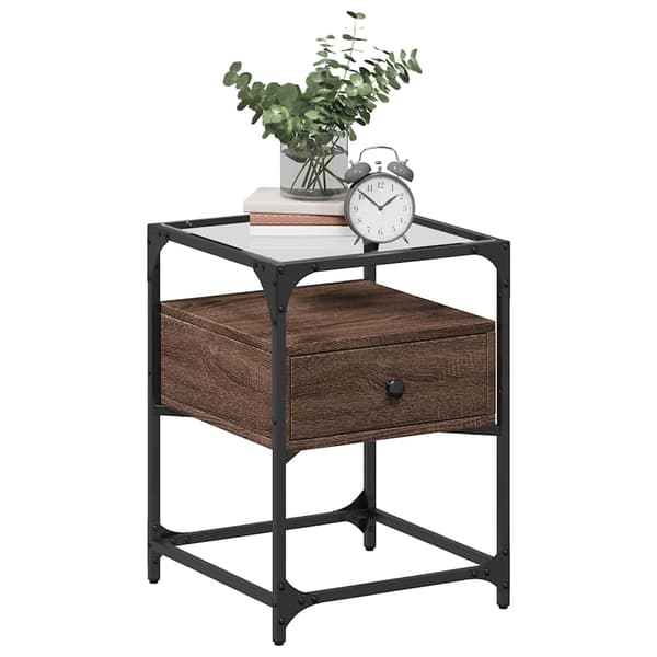 vidaXL Nattbord brun eik 40x40x55 cm konstruert tre