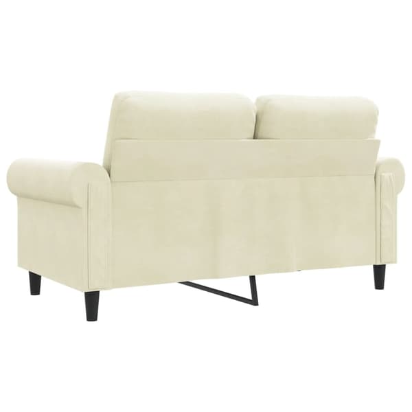 vidaXL 2-sitssoffa gräddvit 120 cm sammet