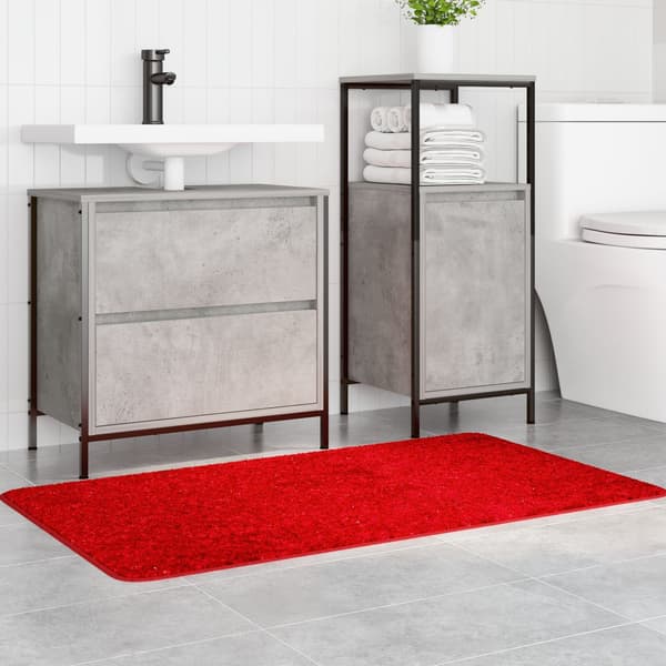vidaXL Röd Bomull 70 x 120 cm Badrumsmatta Rektangulär Modern