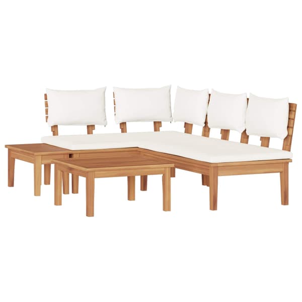 vidaXL Trädgårdsoffset 4 pcs Brun och Kräm