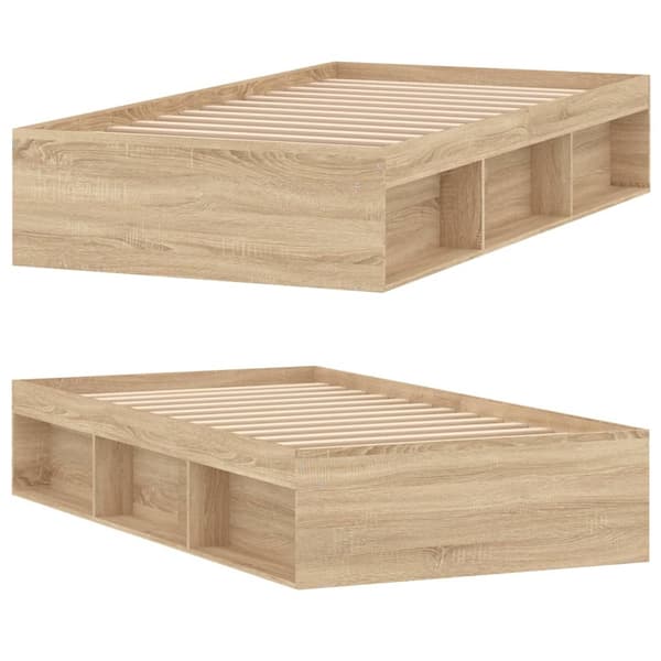 vidaXL Sengeramme sonoma eik 100x200 cm