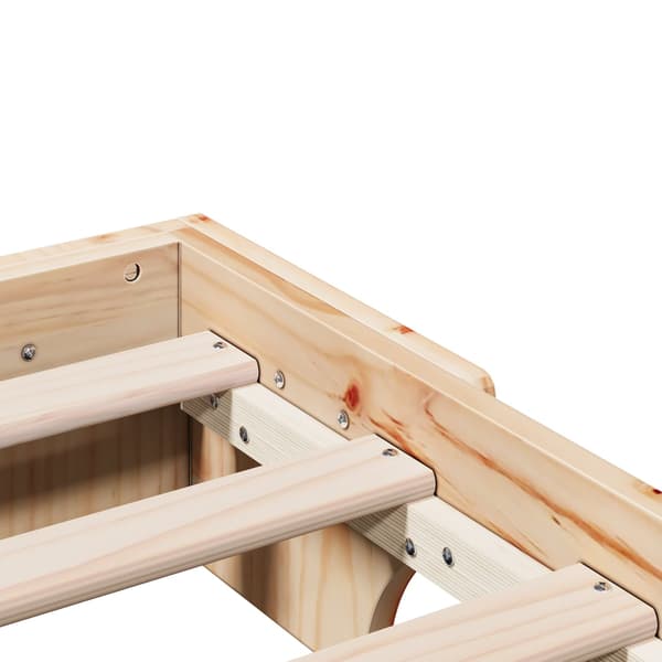 vidaXL Sängram Vaxbrun Massivt trä 140 x 200 cm Robust Rektangulär