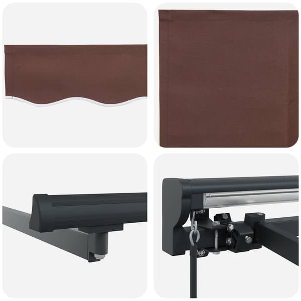 vidaXL Markiseramme Brun 400 × 300 cm Polyester med PU-belegg