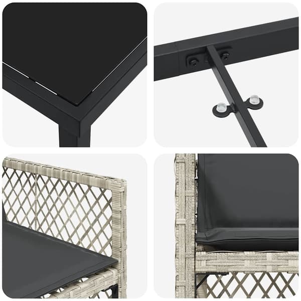 vidaXL Hage Spisegruppe 5 pcs Lysegrå polyrotting