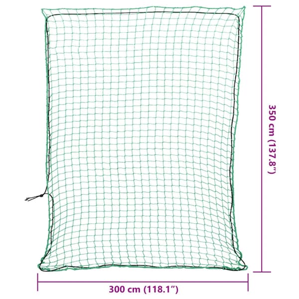 vidaXL Tilhengernett med elastisk tau grønn 3,5x3 m PP
