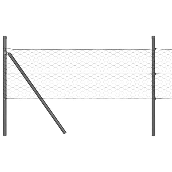 vidaXL Gjerdepåle Grå 25 x 0,5 m (36 mm mesh) Stål