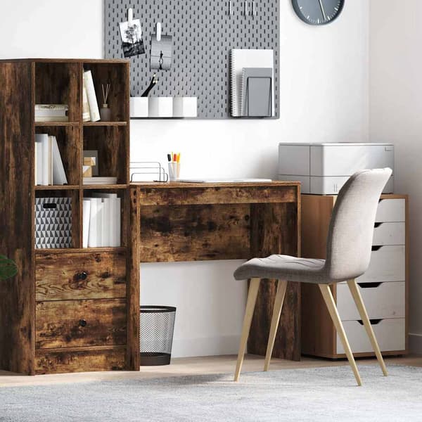 vidaXL Skrivebord Røkt eik 80 x 40 x 76 cm