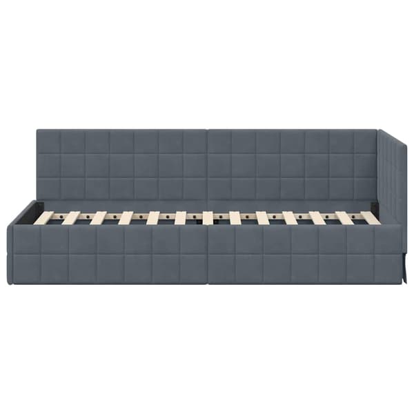 vidaXL Hörnssängram Mörkgrå 80 x 200 cm Sammet