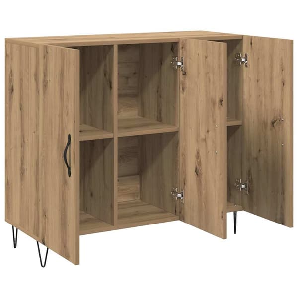vidaXL Serviesskap Artisan Eik 90 x 32,5 x 80 cm Konstruert tre