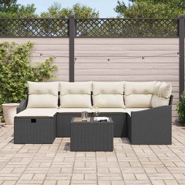 vidaXL Soffset med kudde 6 pcs konstrotting