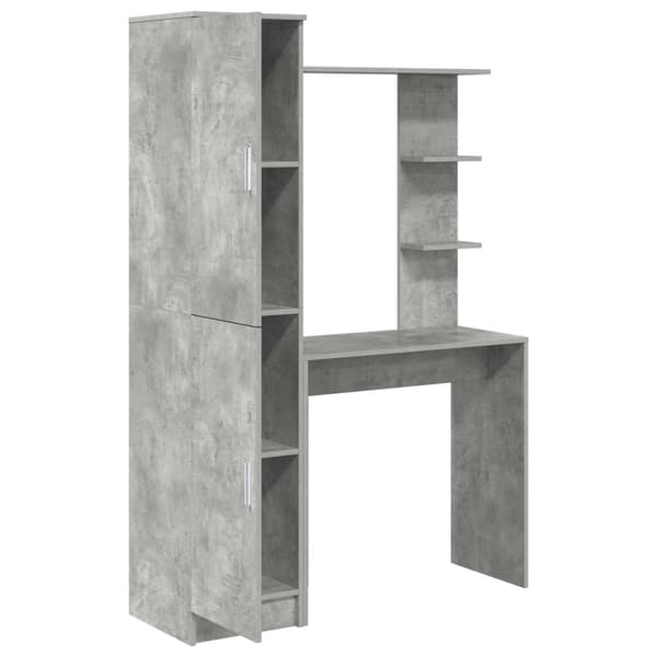 vidaXL Skrivebord 2 pcs Betonggrå