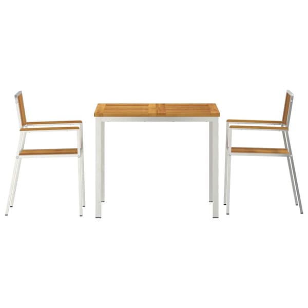 vidaXL Utendørs spisestue sett 3 pcs Brun Solid akasietre