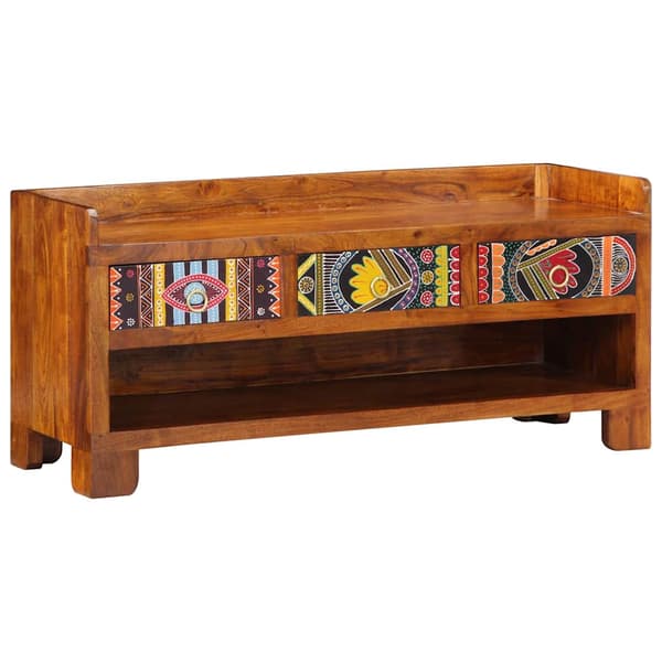 vidaXL Sko Bænk 100x35x45 cm Solid Træ Akacie